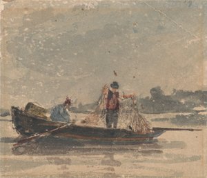 漁師が網を引く 作： David Cox